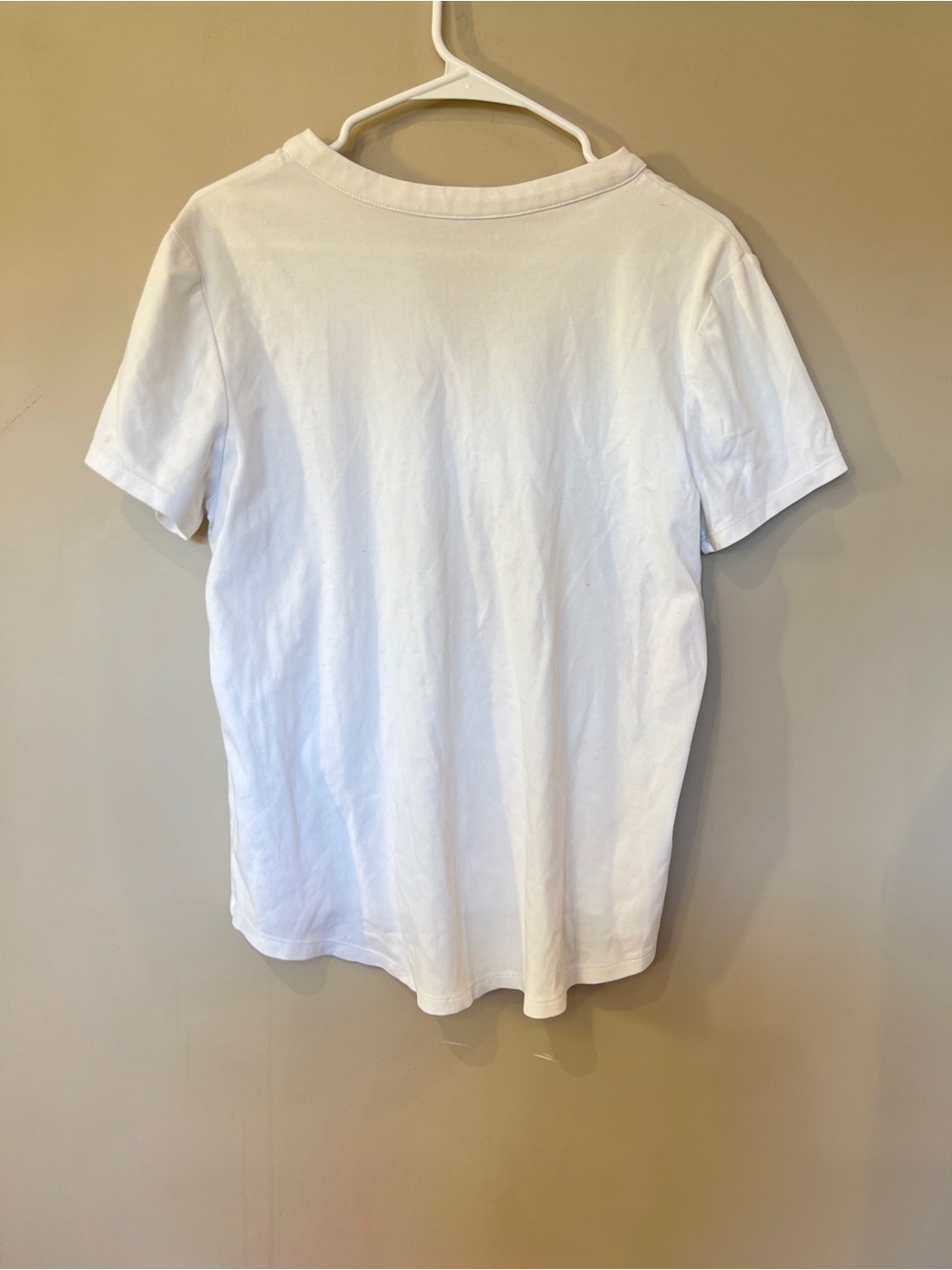 Calvin Klein Jeans White Henley Tee Short Sleeve Stretch Top L - Picture 5 of 8